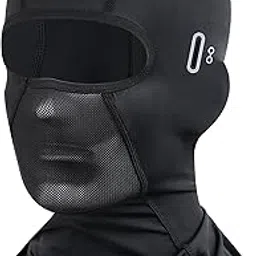 Balaclava Face Mask | Cool Max Summer Neck Gaiter, Uv Protection, 4-Way Stretch Full Face Cover, Wind & Dust Resistant for Outdoor Sports Black-picture-22