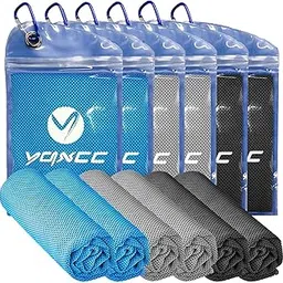YQXCC Cooling Towel 4 Packs (47"x12") Microfiber Towel Yoga Towel for Men or Women Ice Cold Towels for Yoga Gym Travel Camping Golf Football & Outdoor Sports (Light Blue2/ Light Gray2/ Dark Gray2)-picture-10