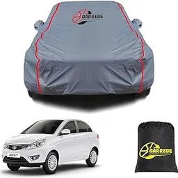 GARREGE Tata Zest Waterproof Car Body Cover With Mirror And Anteena Packets 150 Gsm Grey Fabric With Piping Style All Weather Protection For Car-picture-31