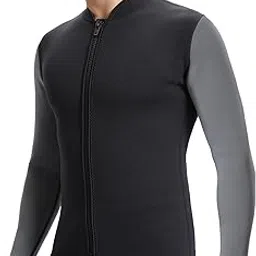 TBLUITE Women Wetsuit Top Swim Jacket Mens Youth Wet Suit Shirt 2mm Neoprene Thermal Swimsuit Front Zip Long Sleeve Cold Water Keep Warm Snorkeling Diving Surfing-picture-20