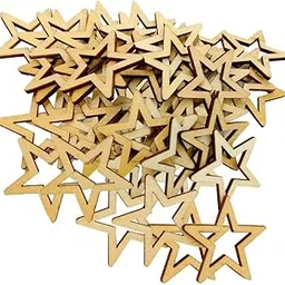 Bnf 50 Pieces Unfinished Hollow Star Shaped Wooden Embellishments Decoration 30mm|Crafts | Multi-Purpose Craft Supplies | Crafting Pieces | Wooden Pieces-picture-23