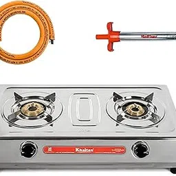 Khaitan Combo - 1 unit Khaitan 2 Burner VS2 Smart Stainless Steel LP Gas Stove Manual Ignition + 1 unit HF Kitchen Lighter + 1 unit HF LPG Hose Pipe (1.5 mtr)-image-59