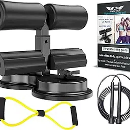 WOW FITNESS WORLD Double Suction Cups Sit Up Bar for home workout | Portable Sit-Up Assistant bar | Abs workout equipment for home gym | crunches equipment for abs | abdominal exercise equipment combo with 1 year replacement warrenty. (Double Suction Cup Sit-up Bar)-picture-11