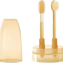 KRUPAVI Baby Training Manual Toothbrush Set, Silicone Teeth Tongue Cleaner Brush With Storage Box, Soft Silicone Bristle Baby Oral Cleaning Toothbrush, Oral Care Toothbrush (1 Set)-picture-29