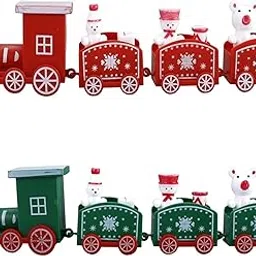 2 Pcs Christmas Train,Toy Train,Train Toy,Holiday Home Decor, Party Supplies, Educational Toys, Red and Green-picture-32