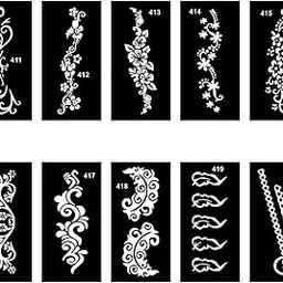 Temporary Tattoowala Reusable Mehndi Stencils Combo for Hands, Perfect for Wedding & Festive Occasions-image-38