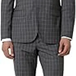 van heusen Men Grey Check Slim Fit Formal Two Piece Suit-picture-43