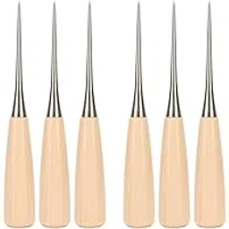 Wooden Handle Awl Punch Stainless Steel Construction DIY Sewing Leather Craft Tool Scratch Awl for Book Binding Home Repair Canvas Leather Workshops-picture-12
