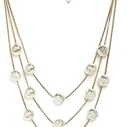 karatcart Gold-Plated Flat Pearl Multilayer Chain Necklace for Women-picture-38
