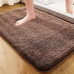 HOWNICE Decore Microfiber Door Mats for Home Entrance Living Room | Anti Skid Doormats for Bathroom Entrance and Bedrooms | Main Door Mats for Entrance Mat (Bedroom Matt Brown Mat)-picture-23