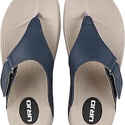 urjo Women's Lf13 Extra Soft Slippers with Cushion FootBed for Adult | Comfortable & Light Weight| Stylish & Anti-Skid| Waterproof & Dailywear Chappal for Ladies/Girls (Welcome) image 1