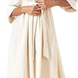 akkriti by pantaloons Women's Fit and Flare Cotton Flax Classic Mid Calf Length Dress-picture-43