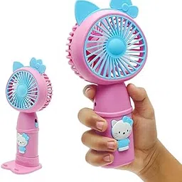 FELINAR Portable Mini Hand Fan with Stand, 2 Speed Settings, USB Rechargeable Lightweight Design, Low Noise, and Easy Portability for Indoor and Outdoor Use Small Table Fan, Office, Travel (PINK)-picture-21