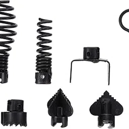 TEHAUX 7pcs Manganese Steel Cutter for Drain Cleaning Kitchens Bathrooms Sinks and Bathtubs Dredging Machine Accessories for Clogged Pipes-picture-18