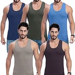 milton ( label) Men's RNS Vest | Sleeveless Innerwear | 100% Cotton Undershirt | Breathable & Comfortable Fit | Pack of 5-picture-29