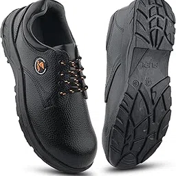 fuel Arsenal-LC Synthetic Leather Safety Shoes for Men Industrial PVC Single Density Sole, Steel Toe, Energy Absorption Shoe (Sizes - 6UK - 12UK/India) Black-picture-33