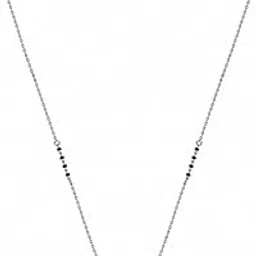 925 Sterling Silver Drishti Teardrop shaped Mangalsutra Tanmaniya Pendant With Black Beads Chain | Platinum Plated, Swiss Zirconia |Gift for Women-image-20
