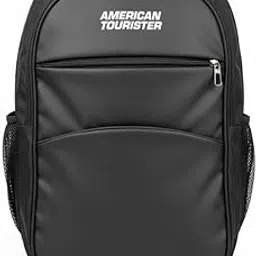 Black Laptop Backpack, 30L Capacity Water Resistant School, College & Travel Bag with 2 Compartments & Side Bottle Pocket | Lightweight & Durable Backpack image 1