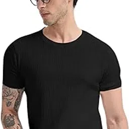 DHOLAKIYA EMPIRE VIBE LLP Men's Round Neck Ribbed Polyester Half Sleeve T-Shirt-picture-15