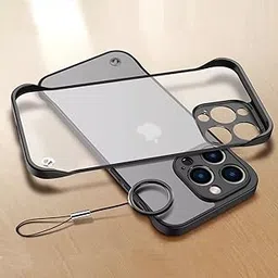 REALCASE Designed for iPhone 14 Pro Back Cover Case | Stylish Frameless Matte Hard Skin | Soft TPU Shock Proof Bumper Back Cover Case for iPhone 14 Pro (Black)-picture-53