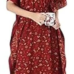glossia Fashion Cotton Kaftan Nighty for Women Maxi Night Wear Gown -CTNTY-D26-$-picture-16