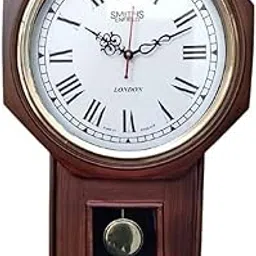 Wooden and Brass Large Pendulum Wall Clock for Living Room Home Decorations-picture-12