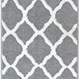 Saral Home Tangier Soft Microfiber Durable & Washable Multipurpose Bedside Runner for Home/Kitchen/Living Area/Lobby/Office Entrance with Anti Skid Backing (Lt.Grey, 40x100 Cm)-picture-10