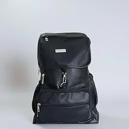 Elegant Black Backpack with Multiple Compartments, Nylon Material, Silver Zipper Details, Casual Daypack for Daily Use, Travel, School-picture-13