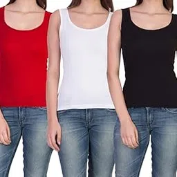 alpha beauty lingerie Alpha Beauty Women's Combo Pack of Cotton Rib - Relax Fit Tank Top Camisole for Women and Girls - Combo Pack of 3 (3Pcs-Camisole)-picture-27