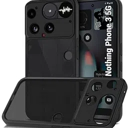 TheGiftKart Hybrid Shockproof Back Cover Case for Nothing Phone 3 5G | Hard Back Cover Case for Nothing Phone 3 5G (PC & TPU, Translucent Smoke Matte Back, Black Sides)-picture-11