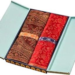 pashmoda His and Her Gift Set of Jamawar Shawl and Kaani Stole With Wooden Gift Box-picture-16