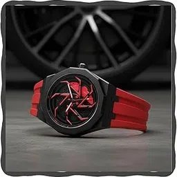 papio Men's Sports Watch, Black Case with Interchangeable Silicone Straps, Geometric Pattern Dial, Multiple Colors Available-picture-10