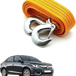 3 Ton Heavy Duty Tow Rope Strap with Steel Hooks (4 Meter, Yellow) – Super Strong Towing Belt for Honda Amaze T-2 – Durable Recovery Strap for Emergency Vehicle Pulling-picture-35