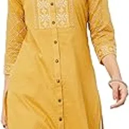 Women's Cotton Blend Regular Kurta-image-9