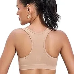 skdreams Cotton Lycra Seamless Non Padded Non-Wired Full Coverage Racerback Candy Women Sports Bra-picture-12
