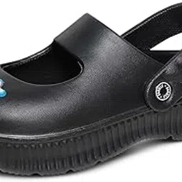 fitfusion Thick Sole Fashion Clog Sandal For Women Black and White-picture-15