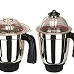 Goldwinner Set of 4 Mixer Jar 3 Stainless Steel and 1 Milkshake jar (Chutney, Dry, Liquid and Juicer Jar)|Standard Mixer Jar|Mixer Grinder Steel jar with lid, SA(Steel Black)-image-43