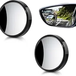 Crentila HD Glass Blind Spot Mirror Round 360° Side view Blindspot with Frame, Self-Adhesive for unniversal car Fit with Adjustable Angle, Easy Installation (Black, PACK OF 2)-image-12