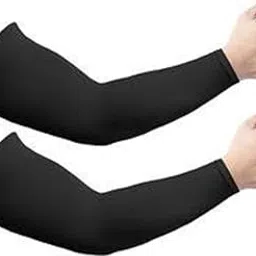 jusawesm NJ FITTY Cotton Arm Sleeve For Men & Women (XXL, Black)-picture-53