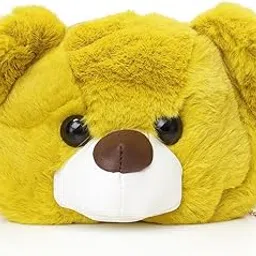 Cute Pink Teddy Face Plush for Girls & Kids | Soft Fur Handbag with Zipper | Fluffy Toy Purse for Birthday, School & Travel | Adorable Mini Bag Gift for Girls-picture-14