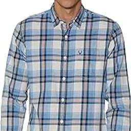 allen solly Men Cotton Blend Regular Fit Big Checks Casual Shirt-picture-19