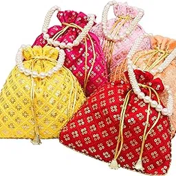 epics Present Tikki Designed return gift for womens, bridal potli bag for ladies for guest, potli batwa purse pouch for gifiting Traditional Embellished-picture-40
