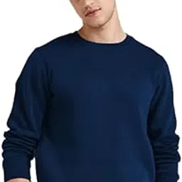heathex Comfortable Cotton Fleece Solid, Plain Stylish Occasion Winter Wear Essential Regular, Relaxed Fit Full Sleeves Round, Crew Neck Sweatshirt with Two Kangaroo Pockets for Men-picture-42