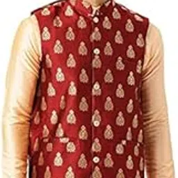 sojanya (Since 1958, Mens Silk Blend Self Design Nehru Jacket-picture-26