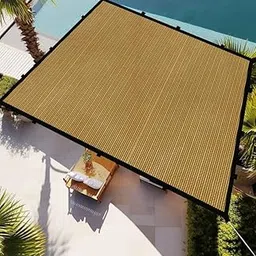 MetDeals HDPE Knitted 85% Sun Blockage Shade Sail for Balcony, Terrace & Outdoor|UV Protection, Breathable Fabric with Polyester Webbing & Loops for Easy Installation(Beige Black, 10X5 Ft) Piece of 1-image-5