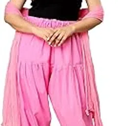 b9 store Women's Cotton Plain with Dupatta Set || Patiyala || Patiala for Women || semi || Free Size (IN, Numeric, 45, Regular, Standard, BABY PINK)-picture-10