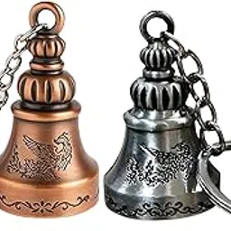 Guardian Bell KeyChain for Bike and Car, Metallic Tibetan Style Antique Key Chain for Positive Energy & Protection |Good Luck Key Chain Guardian Bell Pack Of 2-picture-10