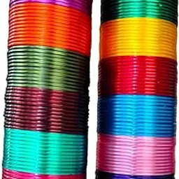 lyychee Plastic Bangle Set Plain 12 colour Plastic Bangles or chudi set, One Full Bangle Box - Total 144 Bangles in Box for Women & Girls-picture-52