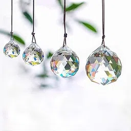 H&D 4pcs Fengshui Crystal Ball Prism Pendant Suncatcher Hanging Crystals Rainbow Prisms for Windows (20mm,30mm,40mm,50mm)-picture-23