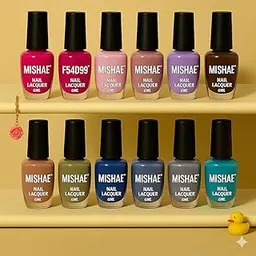 MISHAE Nail Polish Set of 12 | Dries In 45 Seconds | Chip-Resistant | Glossy Finish | High Shine | Nail Polish For Women, 6 ml each (Candy Luxe)-picture-13